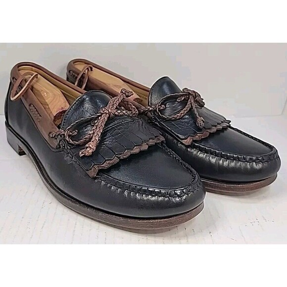 Allen Edmonds Woodstock Loafers Tassel Kiltie Black Brown Leather 10.5 C EUC! - Picture 5 of 16